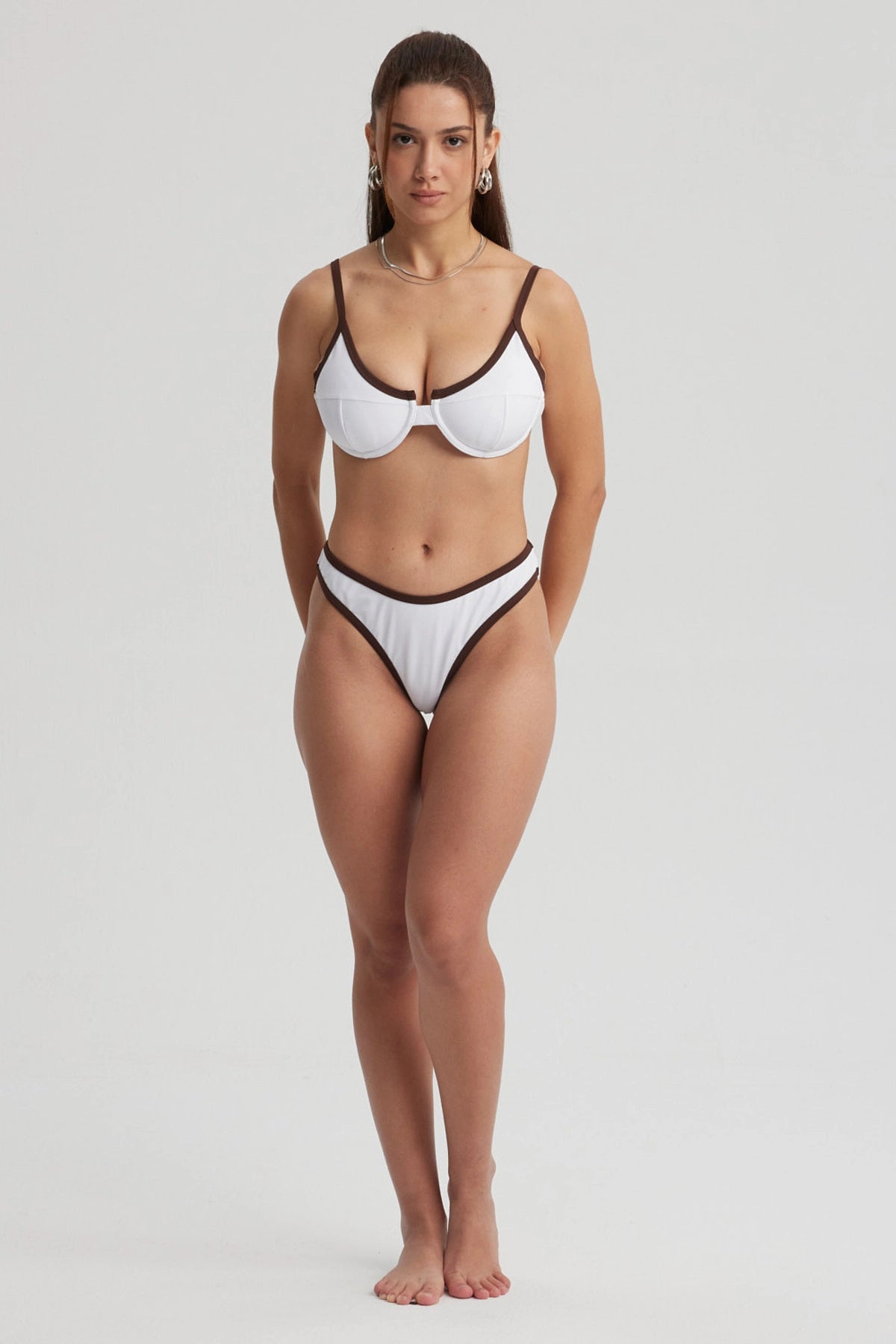 Traje de Baño Mujer Sostén Vivo Contraste Blanco