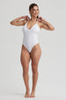 Traje de Baño Mujer Entero Escote Profundo Blanco