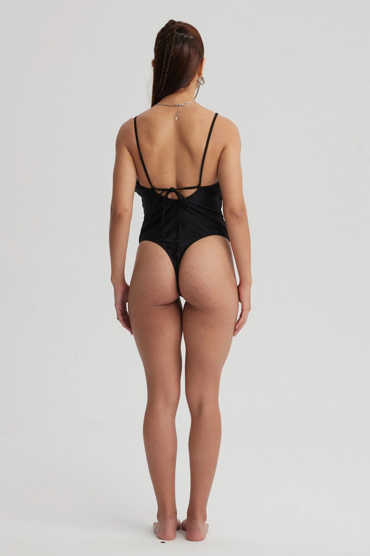 Traje de Baño Mujer Entero Escote Profundo Negro