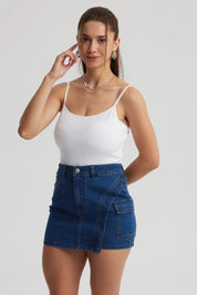 Peto Mujer Crop Rib Blanco