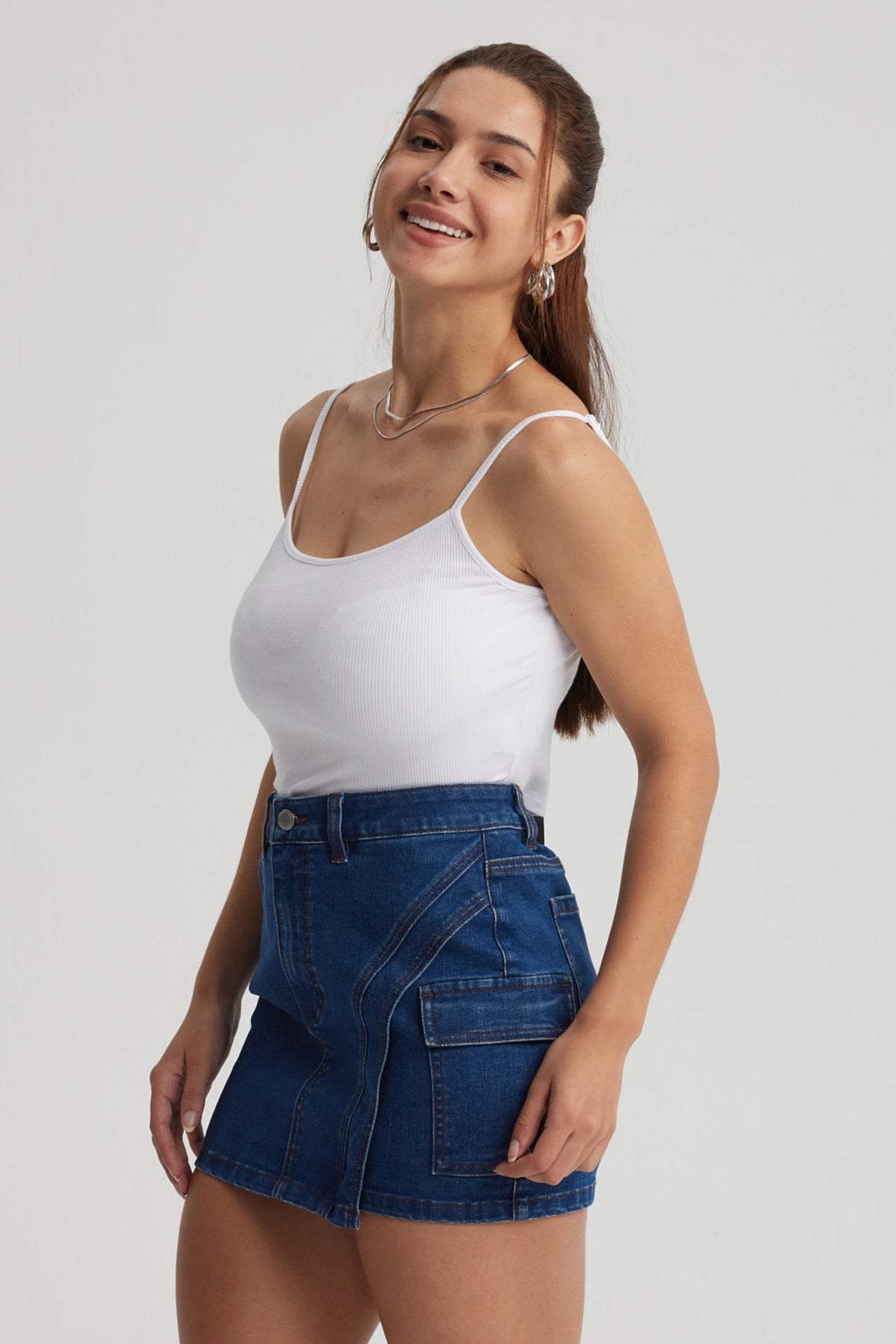 Peto Mujer Crop Rib Blanco