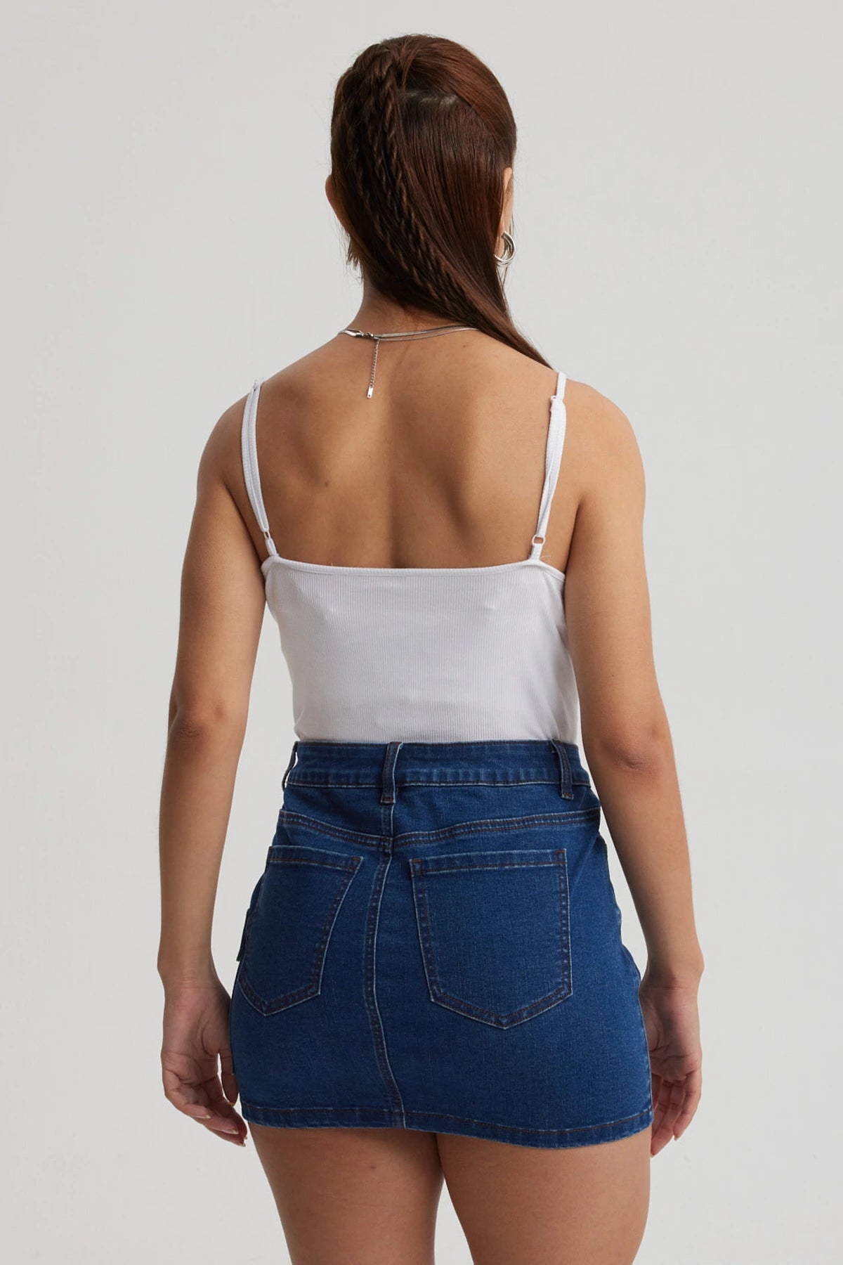 Peto Mujer Crop Rib Blanco