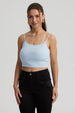 Peto Mujer Crop Rib Celeste Oscuro