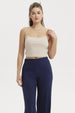 Peto Mujer Crop Rib Beige