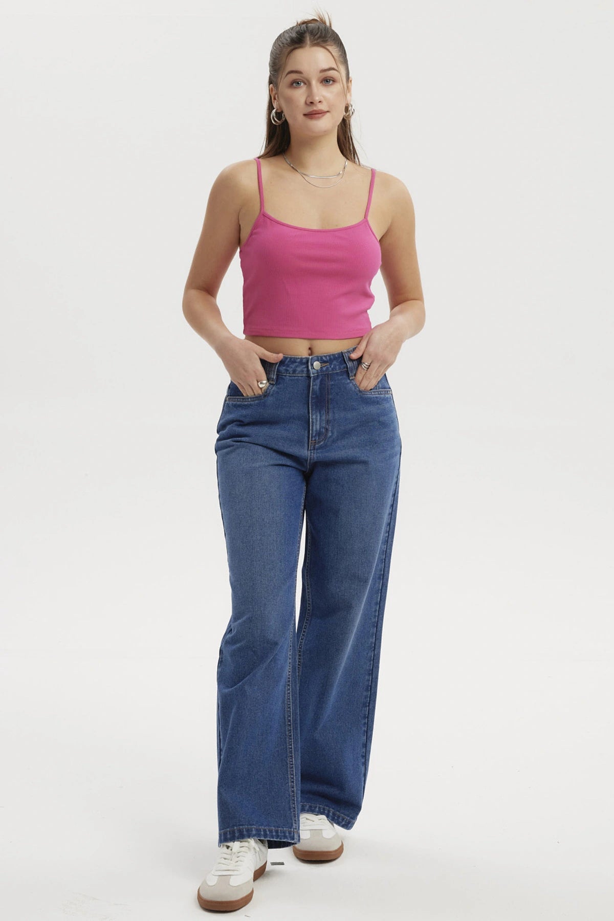 Peto Mujer Crop Rib Rosado