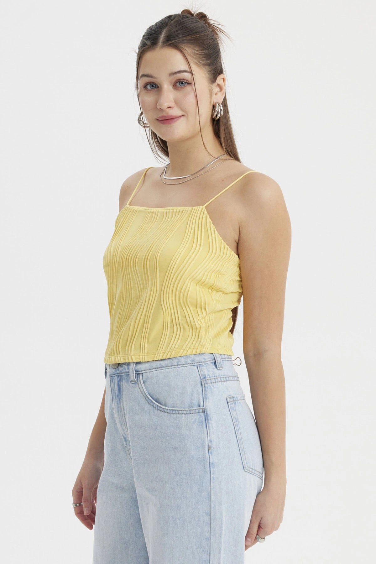 Polera Mujer Pabilo Textura Amarillo