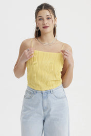 Polera Mujer Pabilo Textura Amarillo