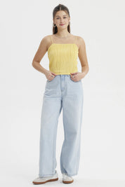 Polera Mujer Pabilo Textura Amarillo