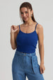 Peto Mujer Encaje Crop Azul