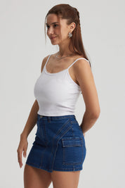 Peto Mujer Encaje Crop Blanco