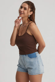 Peto Mujer Encaje Crop Amarillo