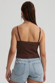 Peto Mujer Encaje Crop Amarillo