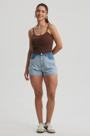 Peto Mujer Encaje Crop Amarillo