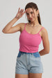 Peto Mujer Encaje Crop Rosado