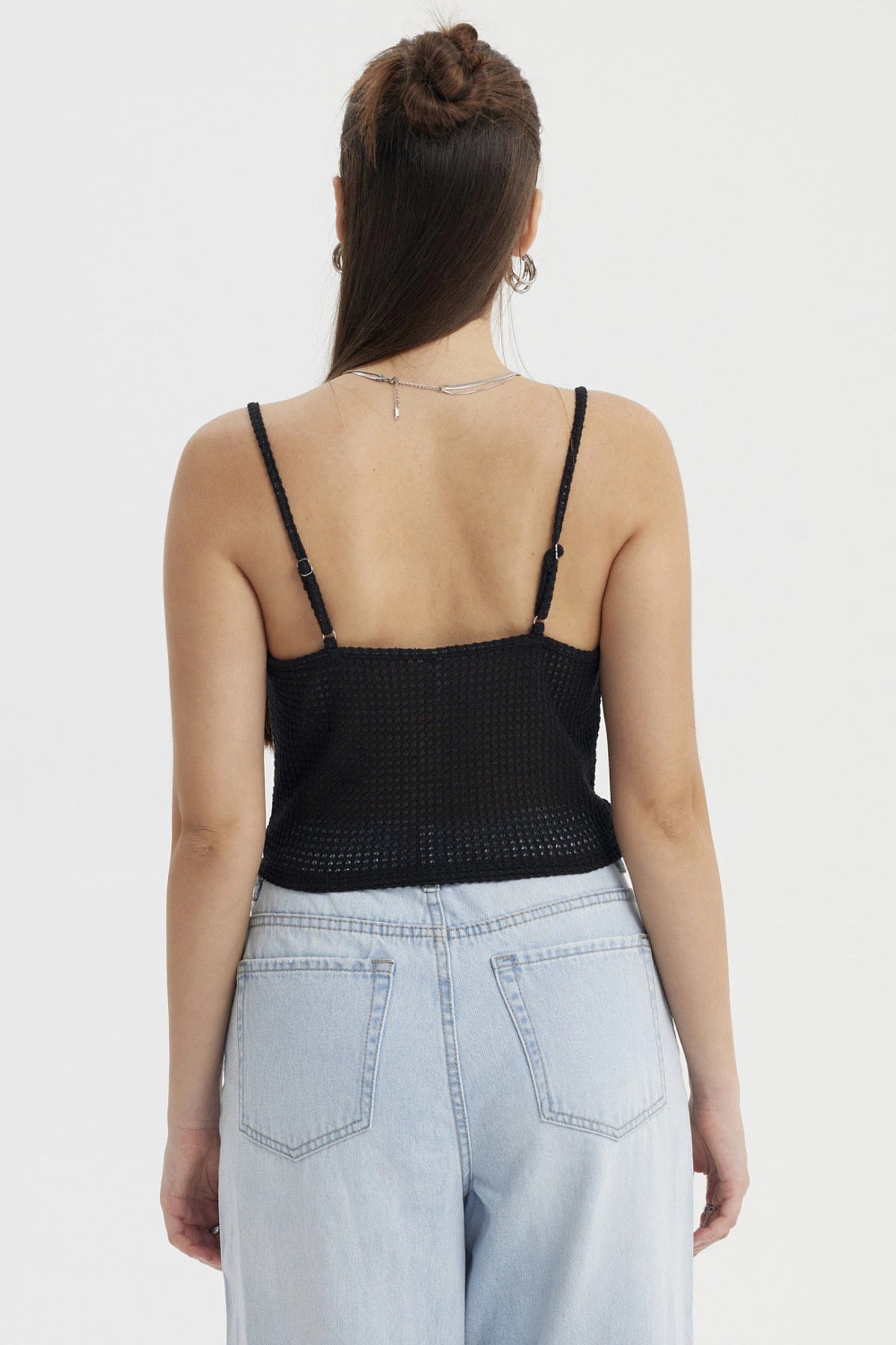 Polera Mujer Escote Drapeado Negro