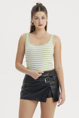 Polera Mujer Escote Cuadrado Verde