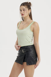 Polera Mujer Escote Cuadrado Verde