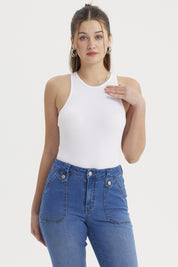 Peto Mujer Musculosa Blanco