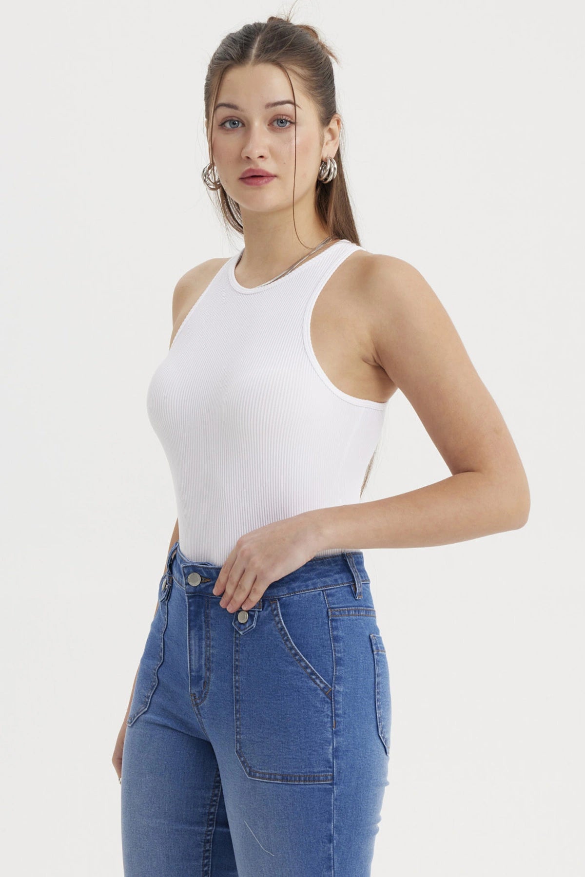Peto Mujer Musculosa Blanco
