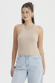 Peto Mujer Musculosa Beige