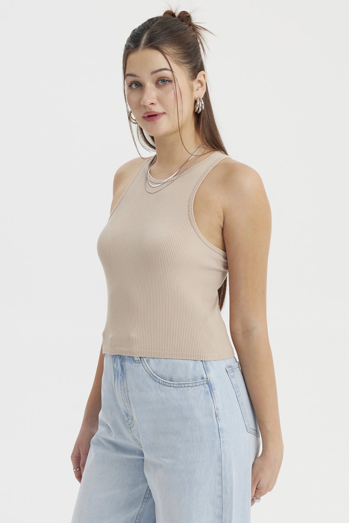Peto Mujer Musculosa Beige