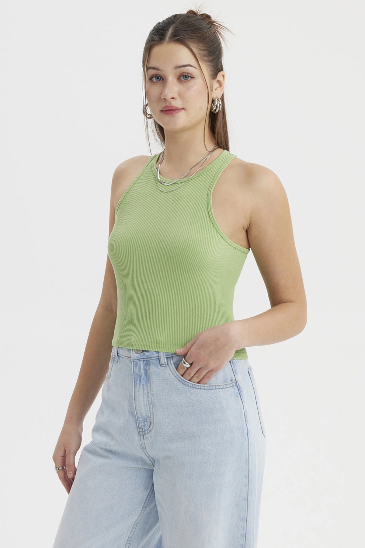 Peto Mujer Musculosa Verde Claro