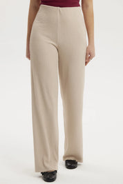 Pantalón Mujer Textura Beige