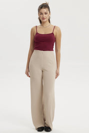 Pantalón Mujer Textura Beige