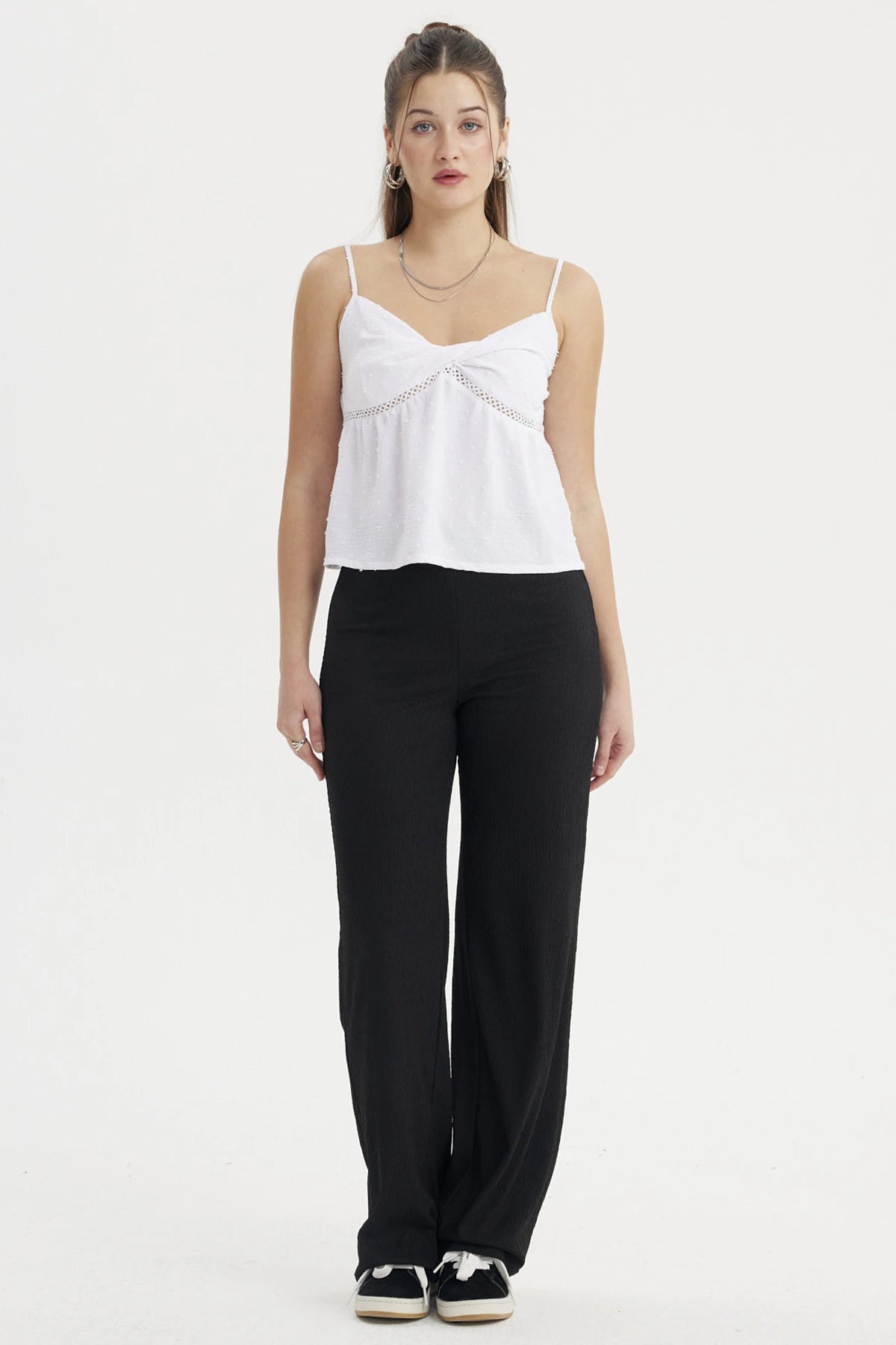 Pantalón Mujer Textura Negro