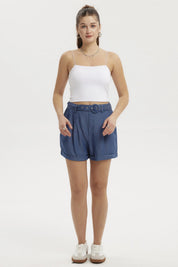 Peto blanco liso para mujer con tirantes delgados y corte crop ajuste cómodo y versátil sin estampa