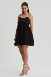 Vestido Mujer Textura Negro
