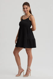 Vestido Mujer Textura Negro