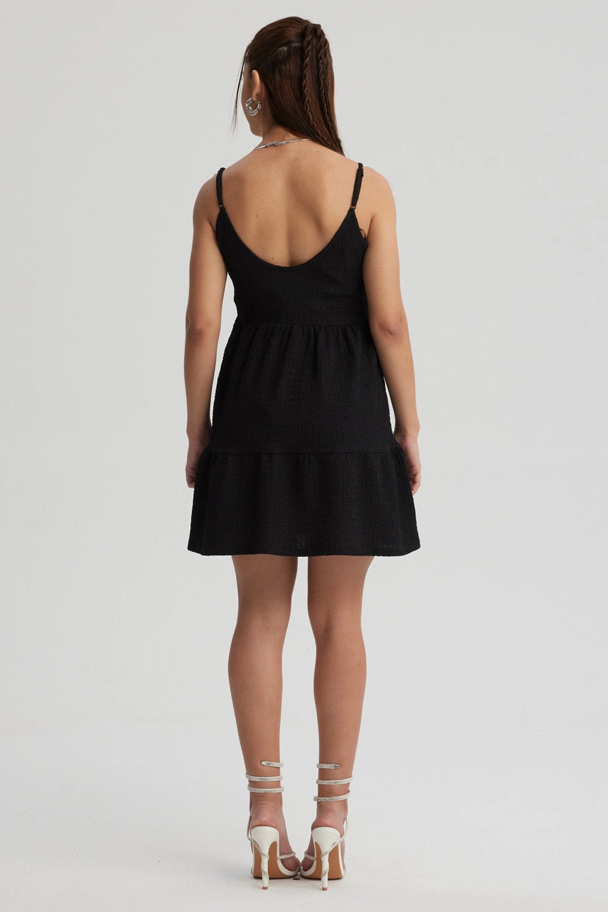 Vestido Mujer Textura Negro