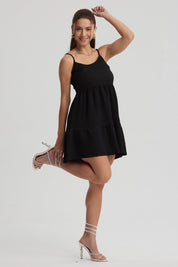 Vestido Mujer Textura Negro