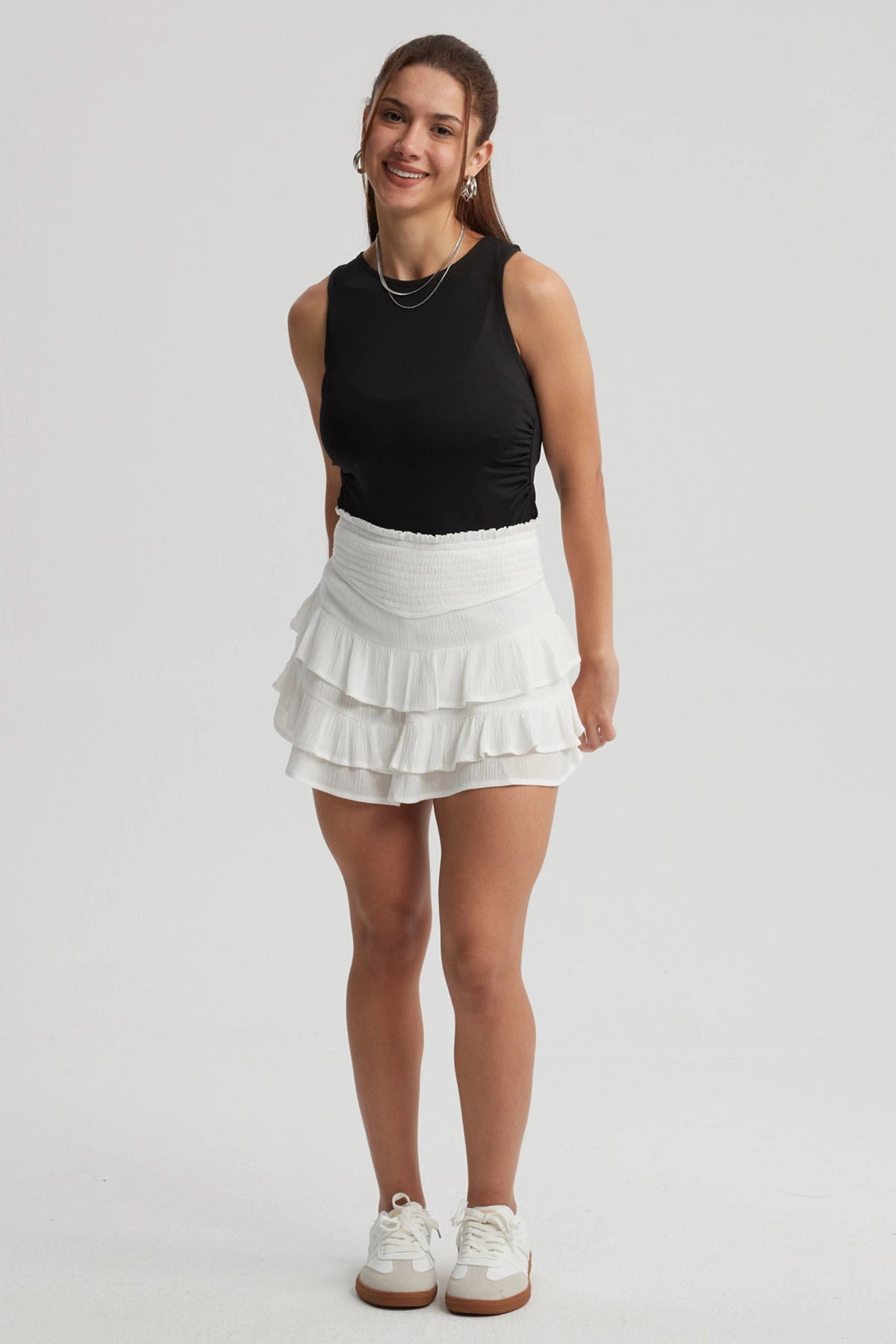 Polera Mujer Recogido Costado Negro