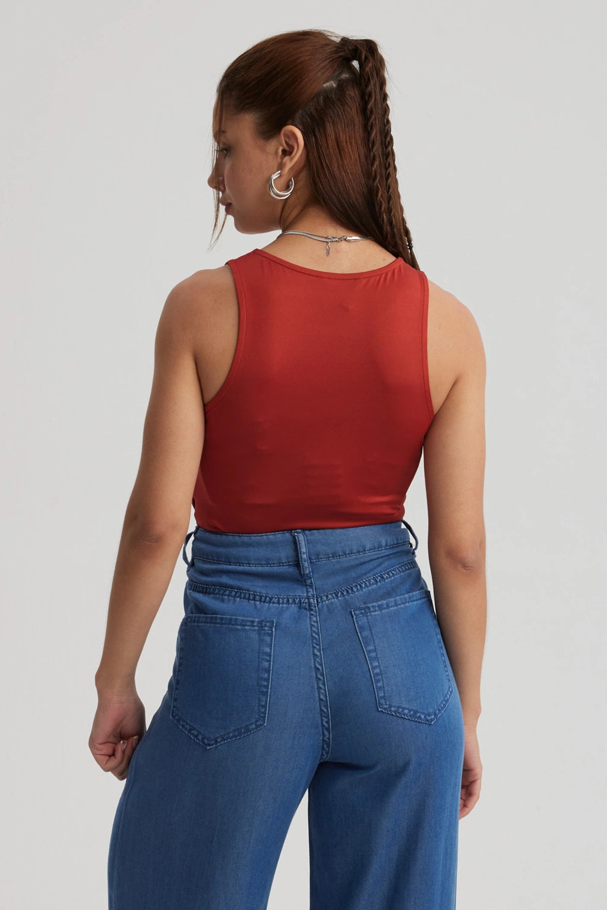 Polera Mujer Recogido Costado Terracota