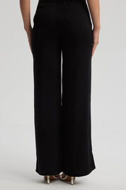 Pantalón Mujer Wide Leg Bolsillo Trasero Negro