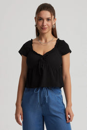 Polera Mujer Escote Rule Negro