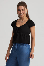 Polera Mujer Escote Rule Negro