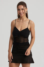 Polera Mujer Mesh Pabilo Negro