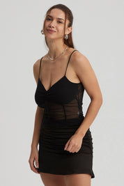 Polera Mujer Mesh Pabilo Negro