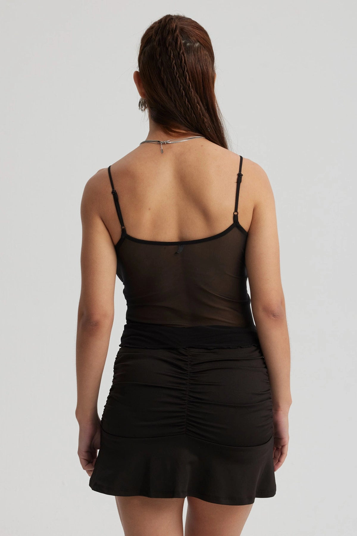 Polera Mujer Mesh Pabilo Negro