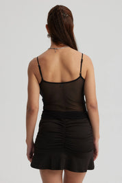 Polera Mujer Mesh Pabilo Negro