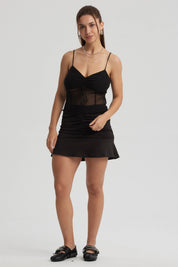 Polera Mujer Mesh Pabilo Negro