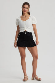 Falda Mujer Tableadas Negro