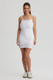 Vestido Mujer Corto Textura Blanco