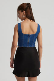 Peto Mujer Escote Corazón Azul