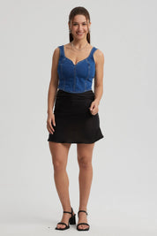 Peto Mujer Escote Corazón Azul