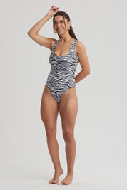 Traje de Baño Mujer Entero Reversible Negro