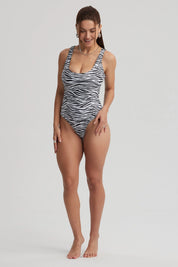 Traje de Baño Mujer Entero Reversible Negro